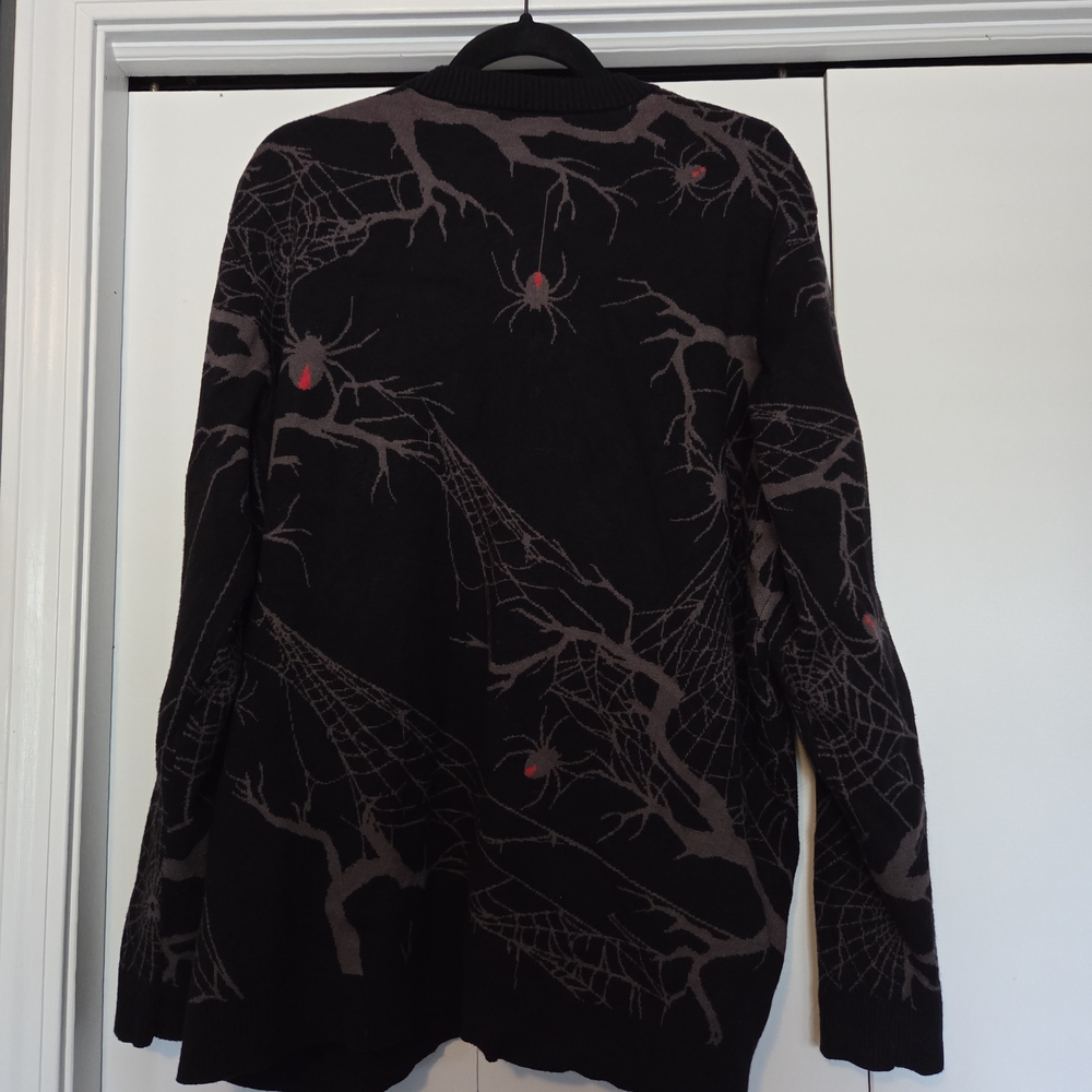 Blackmilk Arachnid Oversized Knit Sweater Black and Gray Spider Web Sweater - Picture 5 of 5
